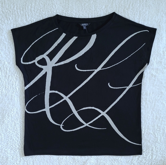 LAUREN Ralph Lauren "RLL" Logo Script✒️ Top - NWT - Picture 7 of 11